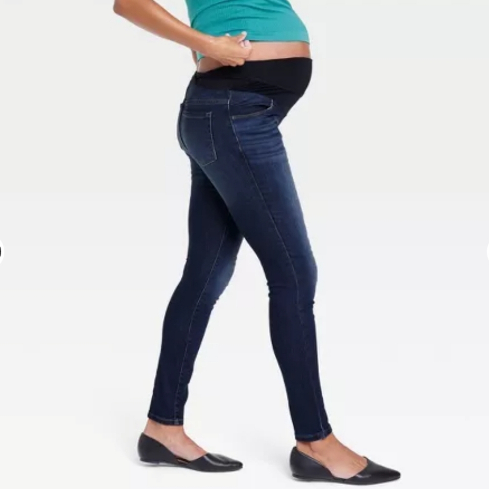 Over The Belly Dark Wash Skinny Maternity Jeans - Isabel Maternity